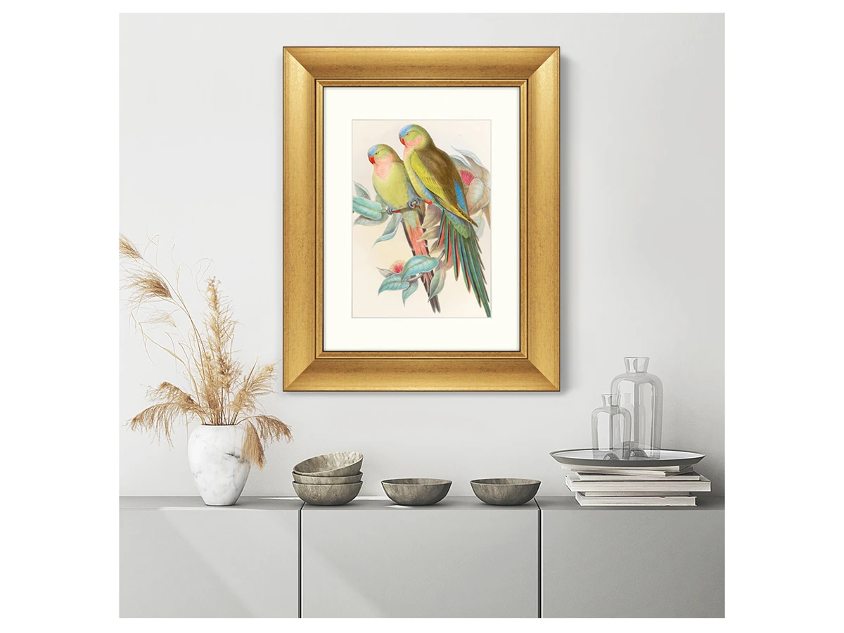 Репродукция картины в раме Love parrots, 1850г. 635437