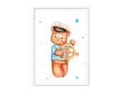 Постер в рамке Медвеженок со штурвалом