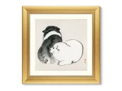 Репродукция картины в раме Black and white puppies, 1883г. 635453