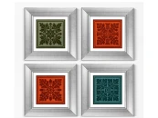 Набор из 4-х репродукций картин в раме Floral pattern II, 1892г.