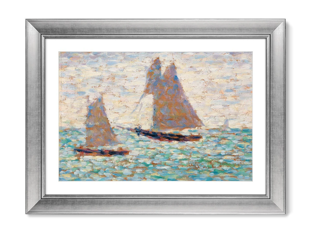 Репродукция картины в раме Two Sailboats at Grandcamp, 1885г 635484