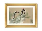 Репродукция картины в раме Cranes from Momoyogusa–Flowers, 1909г.