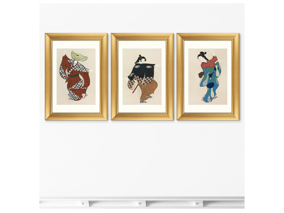 Набор из 3-х репродукций картин в раме Dancers from Momoyogusa–Flowers, 1909г. 635500  - фото 3