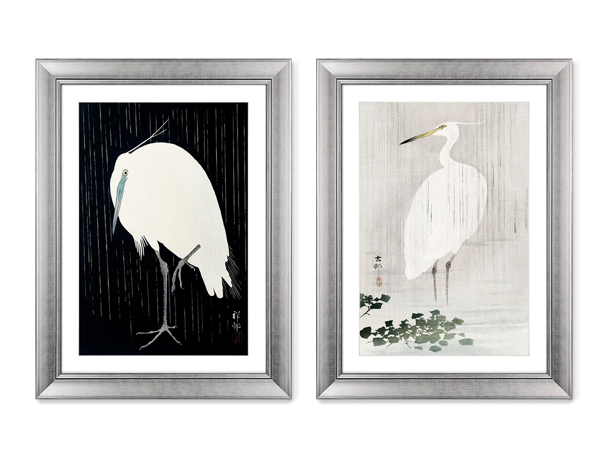 Набор из 2-х репродукций картин в раме Egrets in the rain, 1925г. 635518