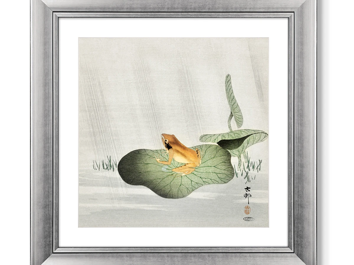 Репродукция картины в раме Frog on lotus leaf , 1901г. 635519