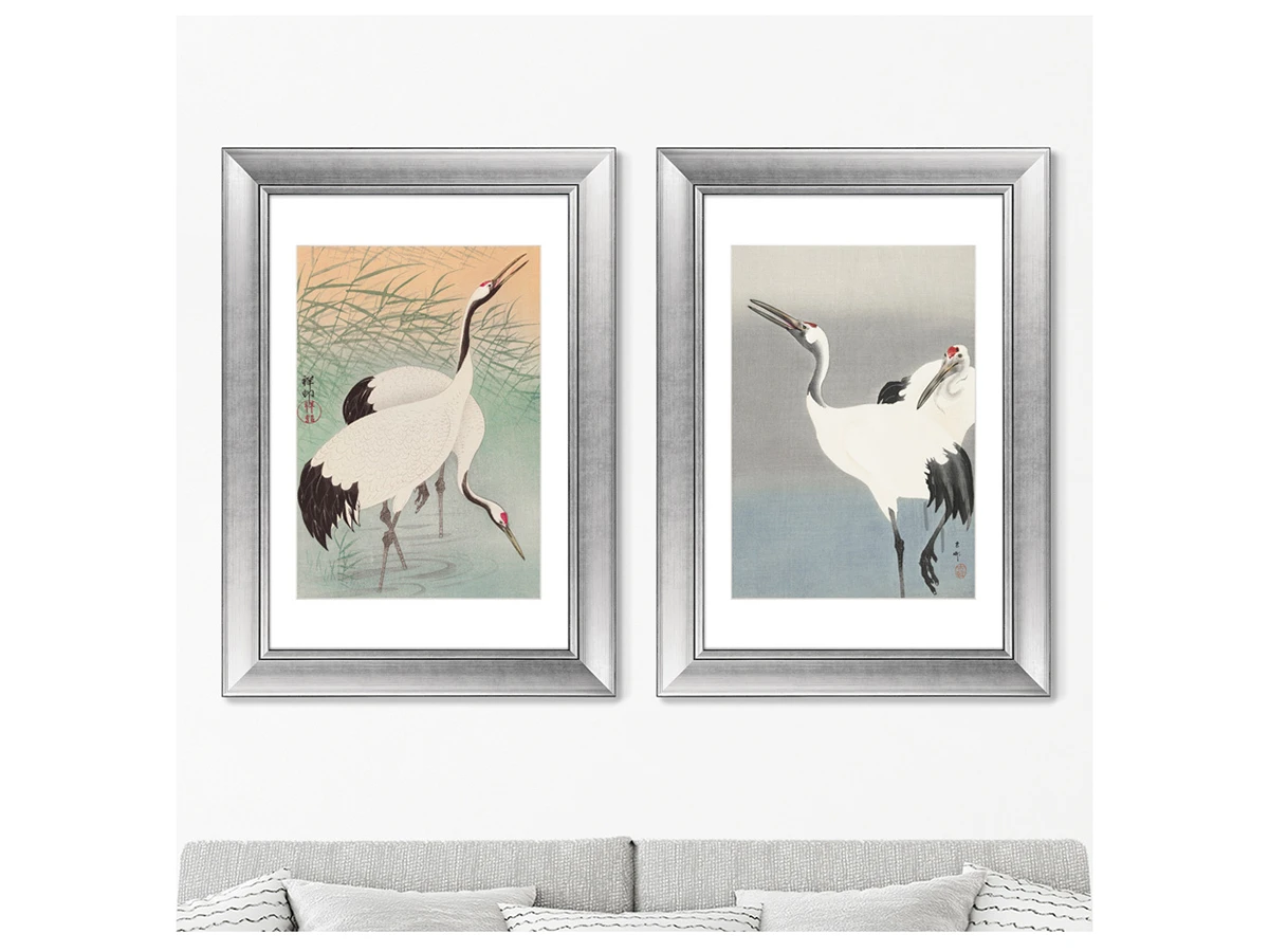 Набор из 2-х репродукций картин в раме Two cranes, 1925. 635527  - фото 3