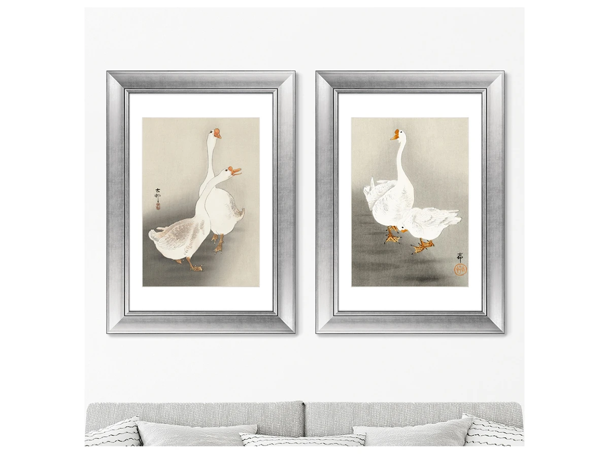Набор из 2-х репродукций картин в раме Two geese, 1900г. 635528  - фото 3