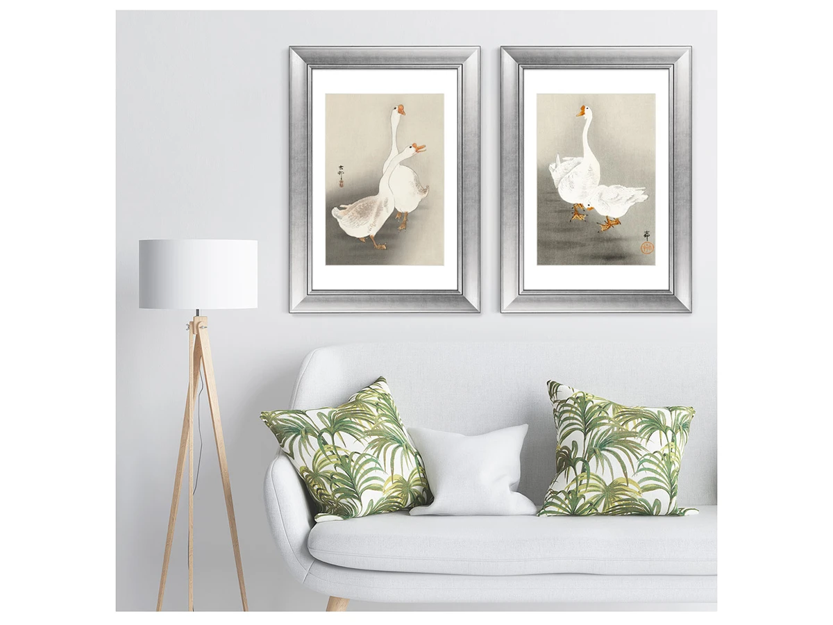 Набор из 2-х репродукций картин в раме Two geese, 1900г. 635528  - фото 4