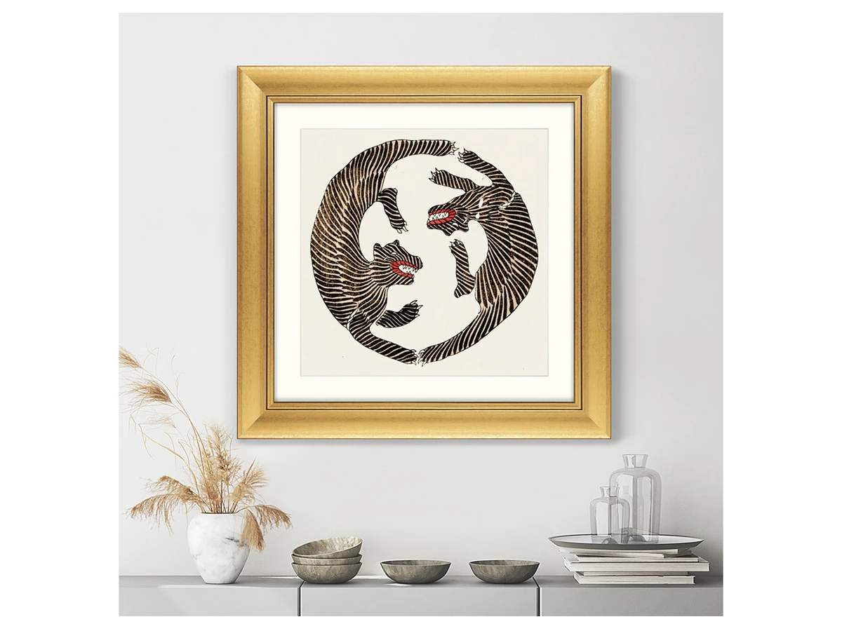 Репродукция картины в раме Japanese vintage woodblock print №3, 1864г. 635558