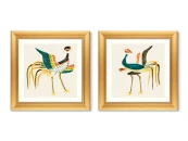 Набор из 2-х репродукций картин в раме Japanese vintage woodblock print №43, 1864г.