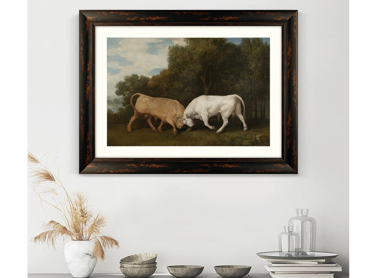 Репродукция картины в раме Bulls Fighting, 1786г. 635581