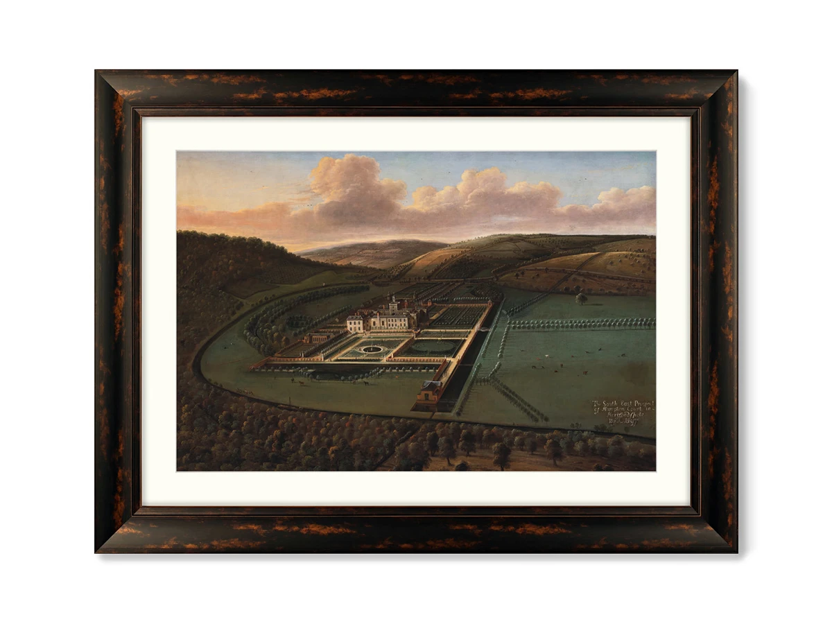 Репродукция картины в раме Southeast Prospect of Hampton Court, Herefordshire, 1699г. 635583  - фото 1
