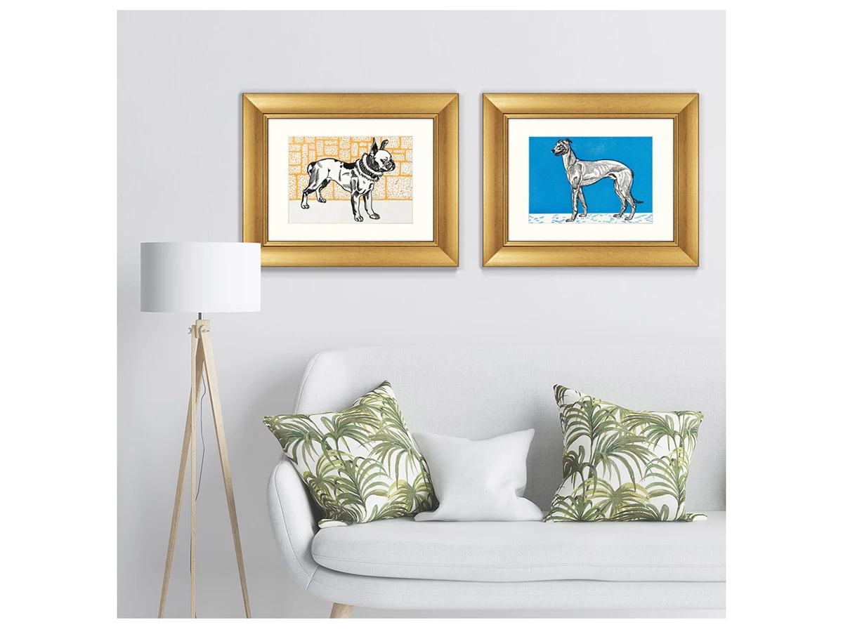 Набор из 2-х репродукций картин в раме Greyhound & Pitbull Terrier, 1912г. 635596  - фото 4