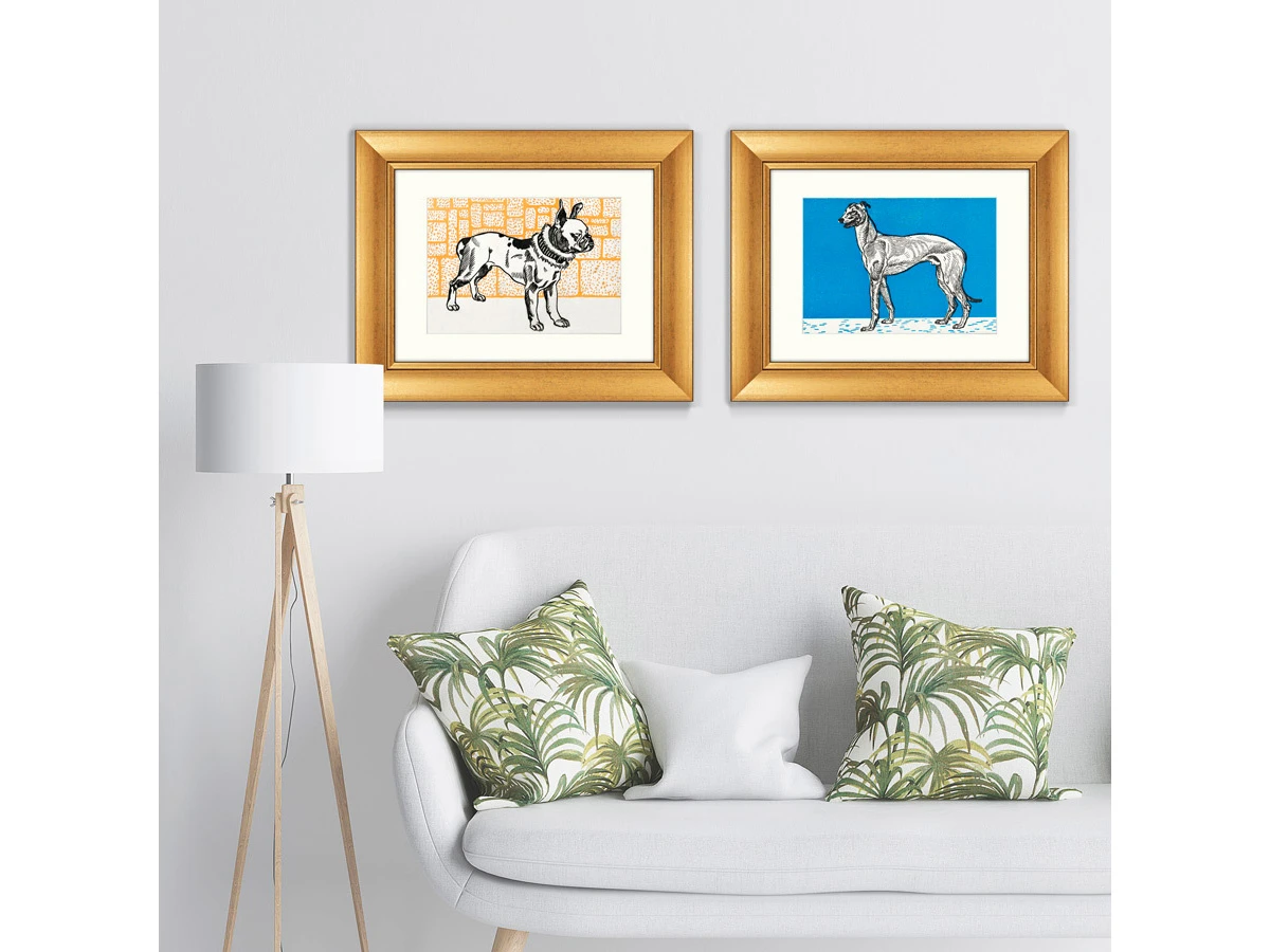 Набор из 2-х репродукций картин в раме Greyhound & Pitbull Terrier, 1912г. 635596  - фото 8