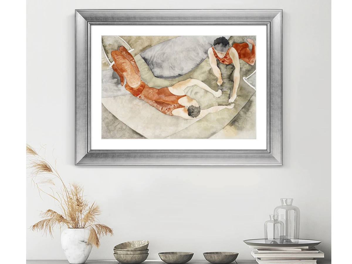 Репродукция картины в раме Two Trapeze Performers in Red, 1917г. 635600