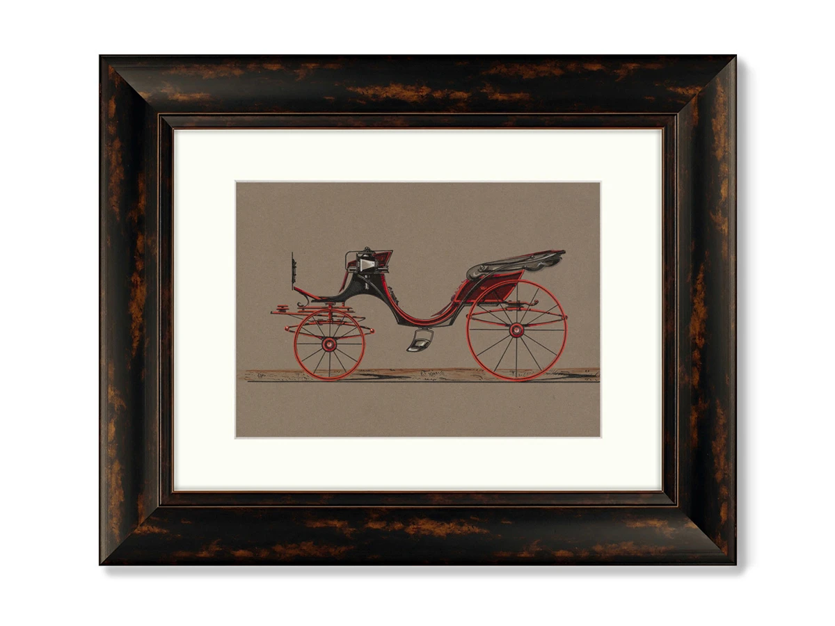 Набор из 4-х репродукций картин в раме Design for Cabriolet Victoria, 1882г. 635614  - фото 2
