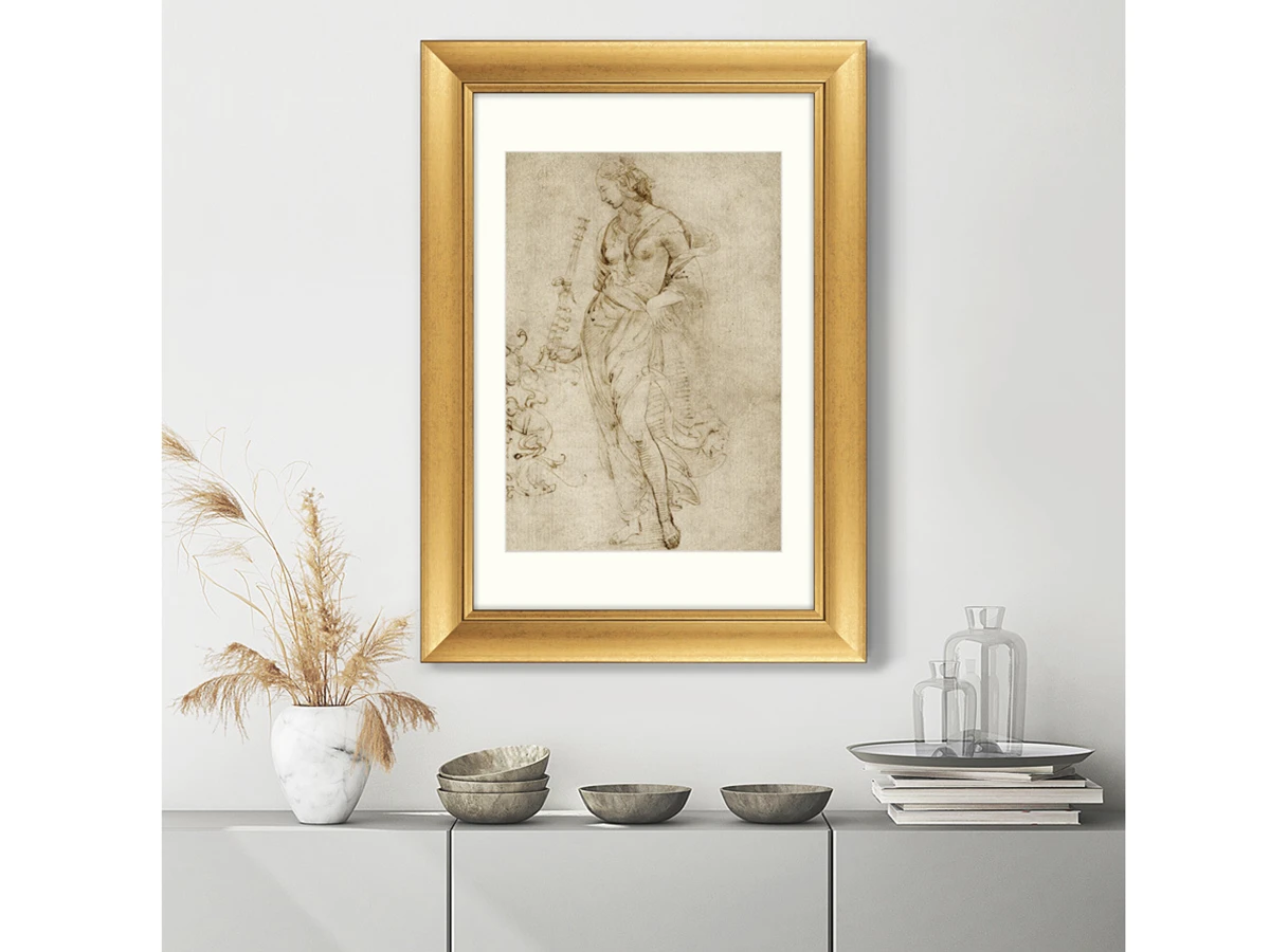 Репродукция картины в раме Female Figure with a Tibia, 1508г. 635632