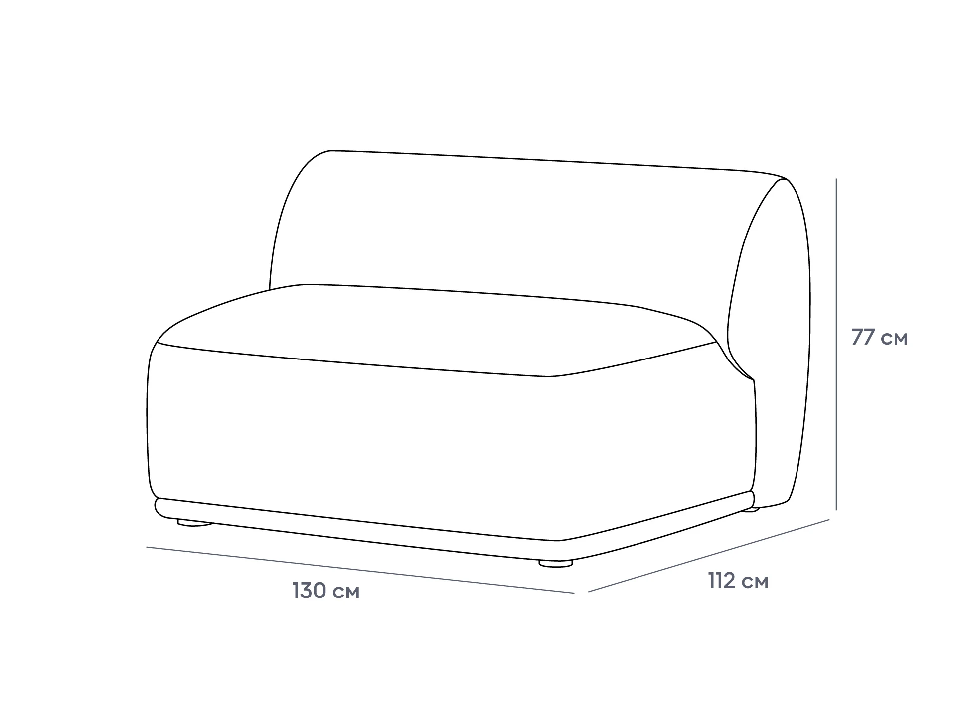 Модуль средний с округлой стороной Fabro 1300 правый 892054  - фото 3