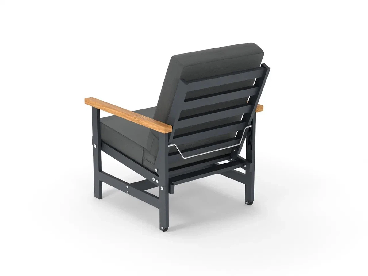 Кресло алюминиевое с деревянными подлокотниками Scandi 896538  - фото 4
