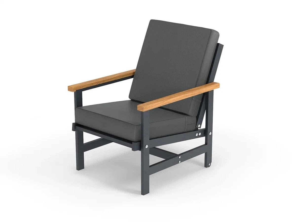 Кресло алюминиевое с деревянными подлокотниками Scandi 896538  - фото 1