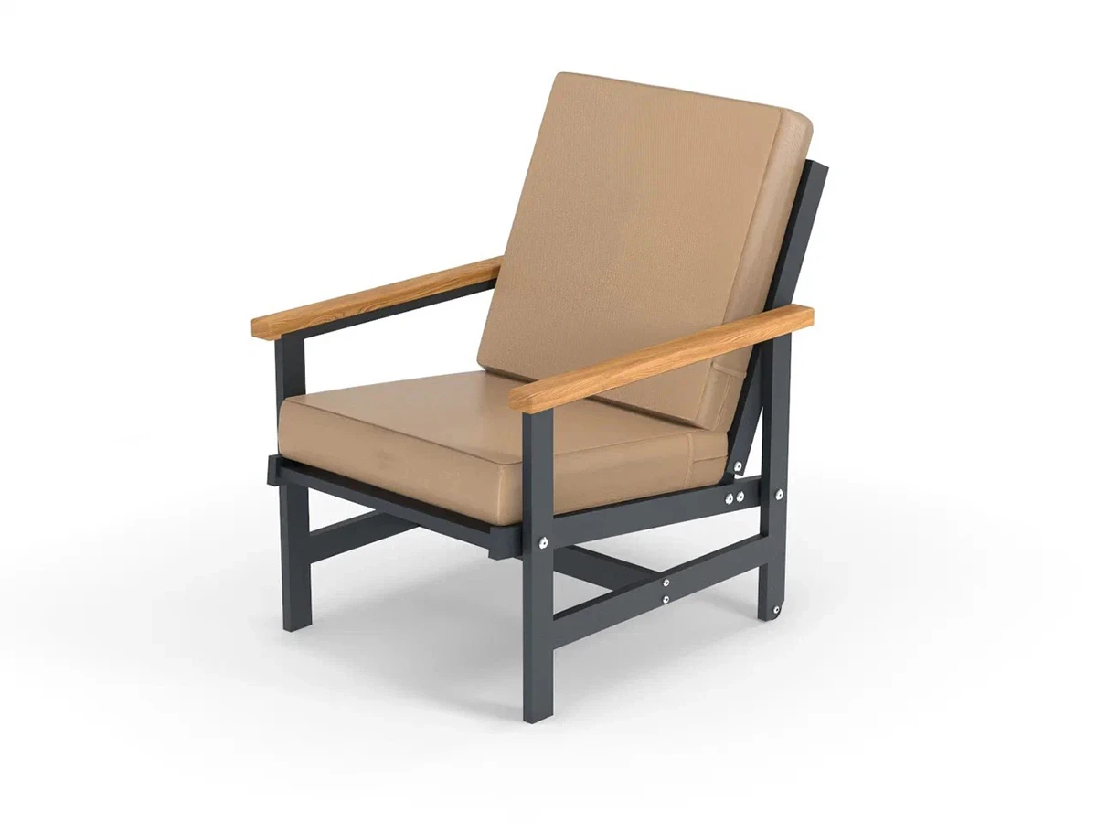 Кресло алюминиевое с деревянными подлокотниками Scandi 896543  - фото 1