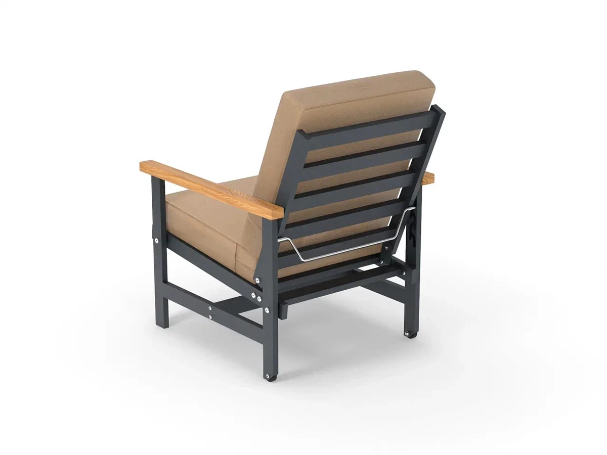 Кресло алюминиевое с деревянными подлокотниками Scandi 896543  - фото 4