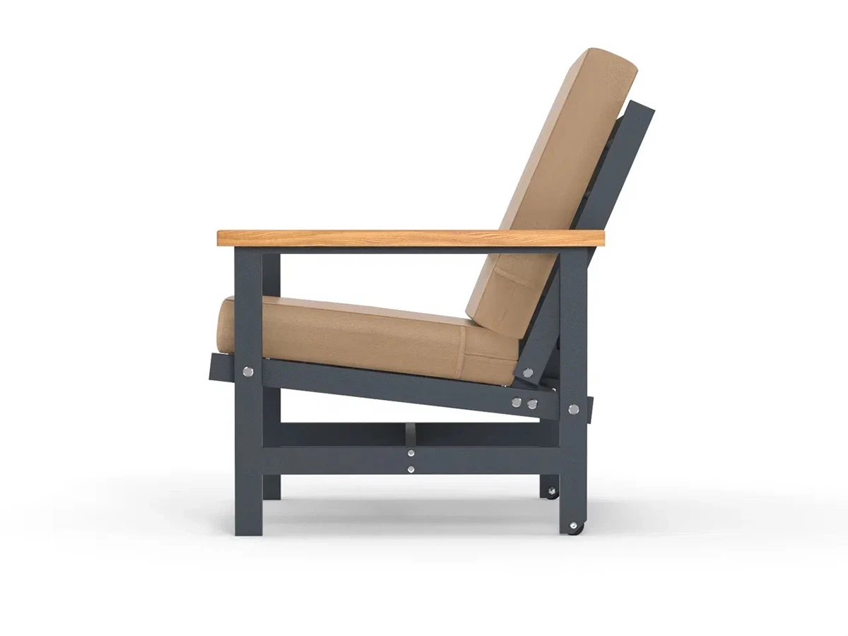 Кресло алюминиевое с деревянными подлокотниками Scandi 896543  - фото 2