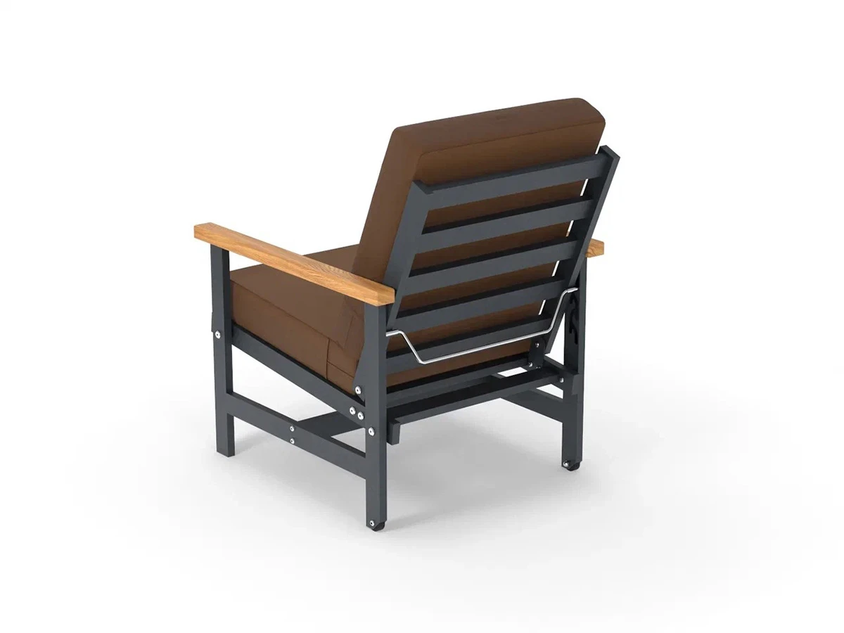 Кресло алюминиевое с деревянными подлокотниками Scandi 896545  - фото 4