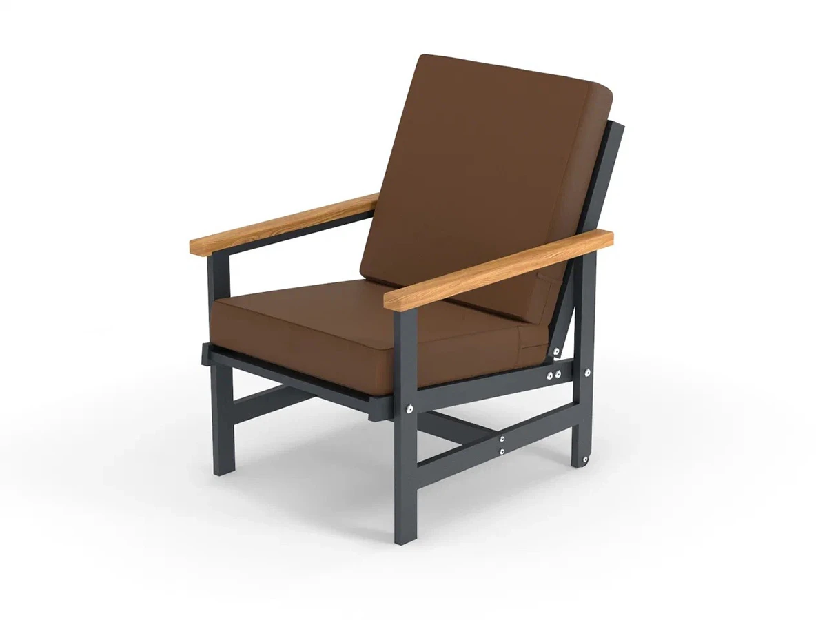 Кресло алюминиевое с деревянными подлокотниками Scandi 896545  - фото 1