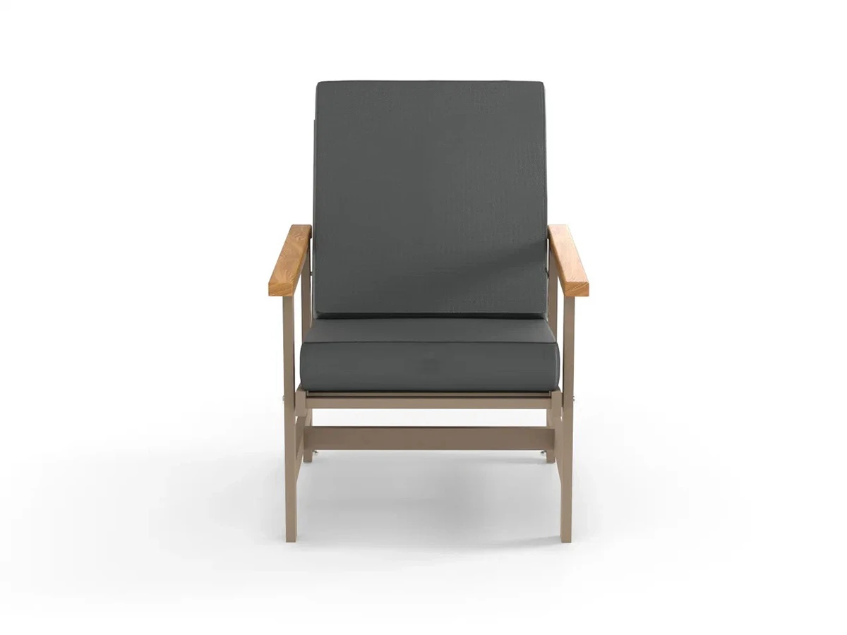 Кресло алюминиевое с деревянными подлокотниками Scandi 896548  - фото 3