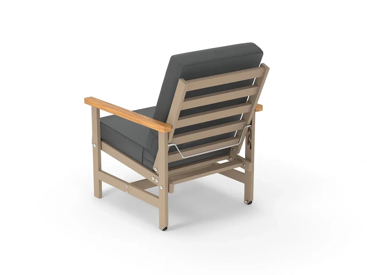 Кресло алюминиевое с деревянными подлокотниками Scandi 896548  - фото 4