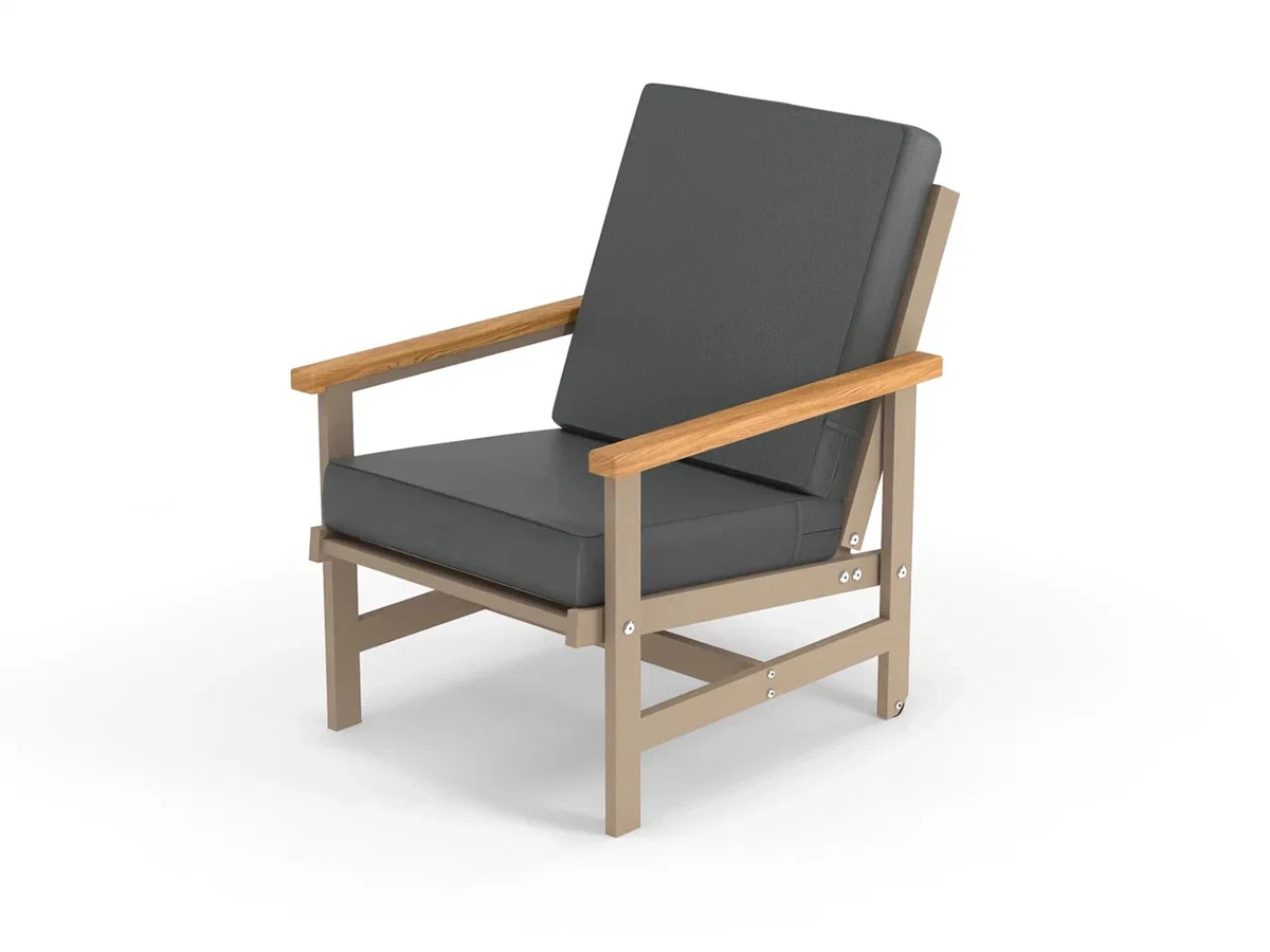 Кресло алюминиевое с деревянными подлокотниками Scandi 896548  - фото 1