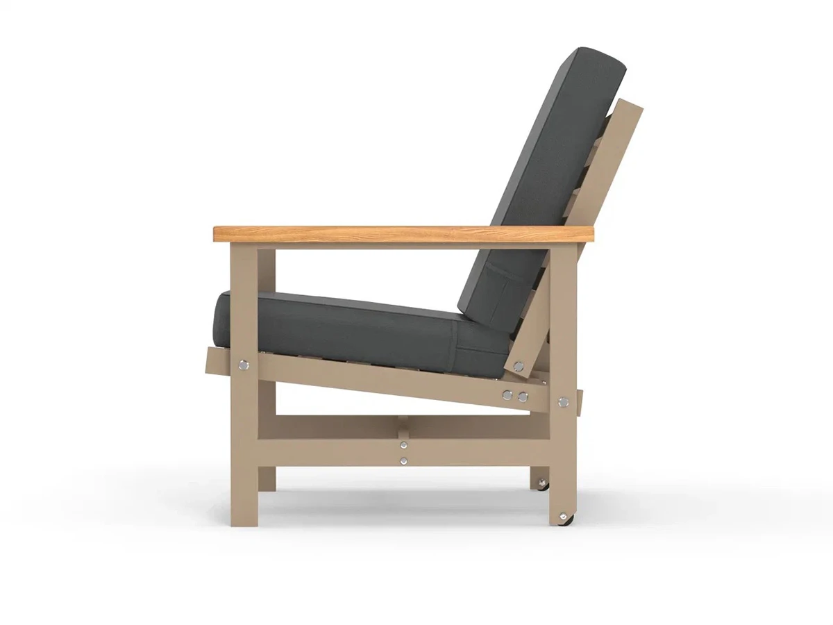 Кресло алюминиевое с деревянными подлокотниками Scandi 896548  - фото 2