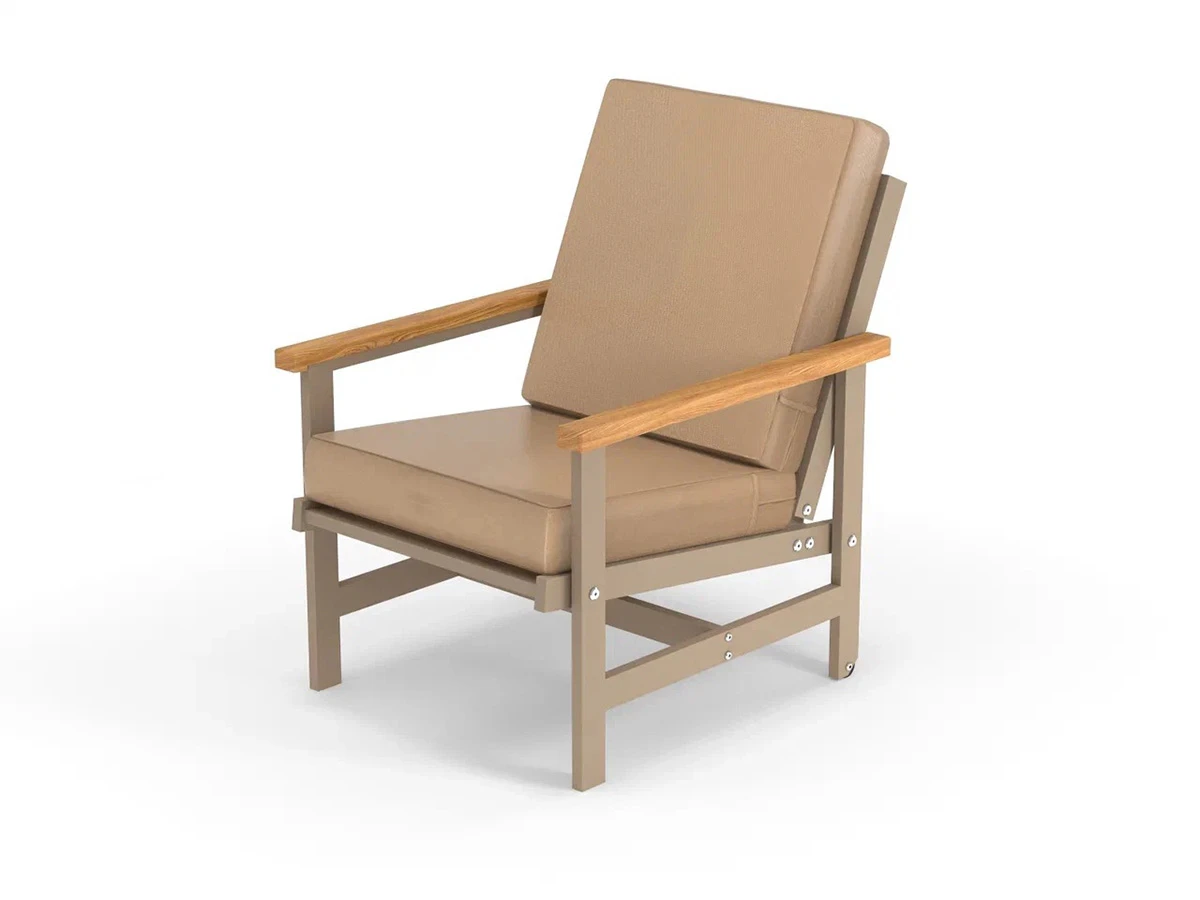 Кресло алюминиевое с деревянными подлокотниками Scandi 896550  - фото 1