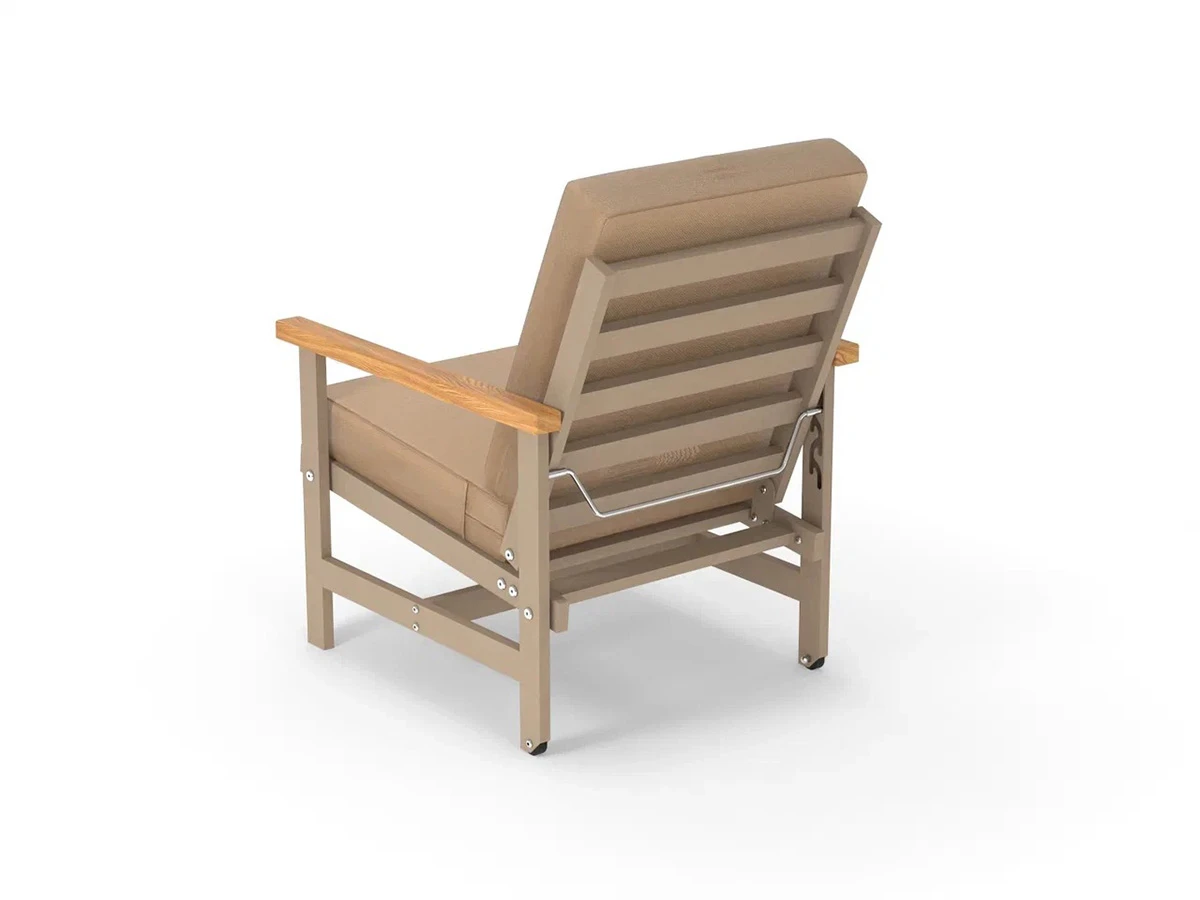 Кресло алюминиевое с деревянными подлокотниками Scandi 896550  - фото 4