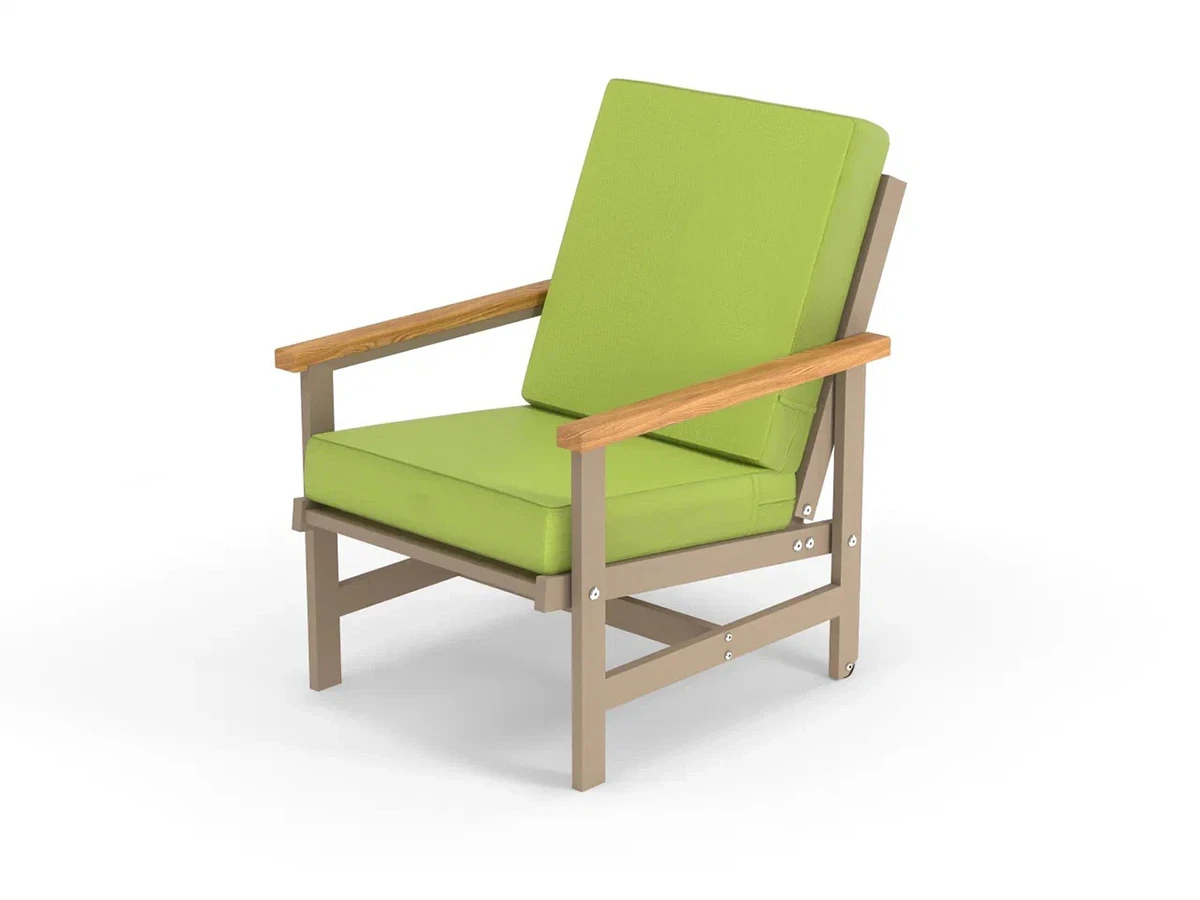 Кресло алюминиевое с деревянными подлокотниками Scandi 896552  - фото 1
