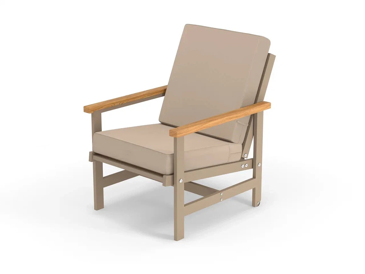 Кресло алюминиевое с деревянными подлокотниками Scandi 896556  - фото 1