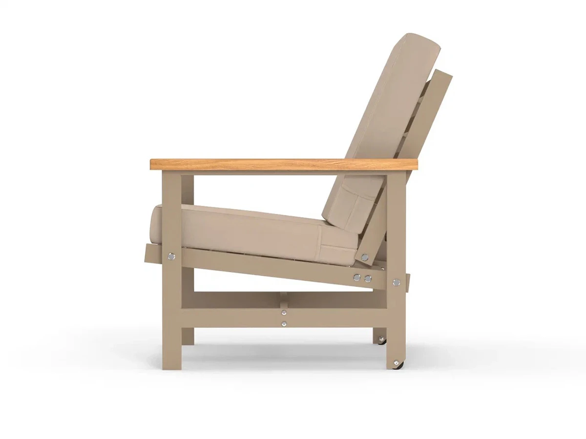 Кресло алюминиевое с деревянными подлокотниками Scandi 896556  - фото 2