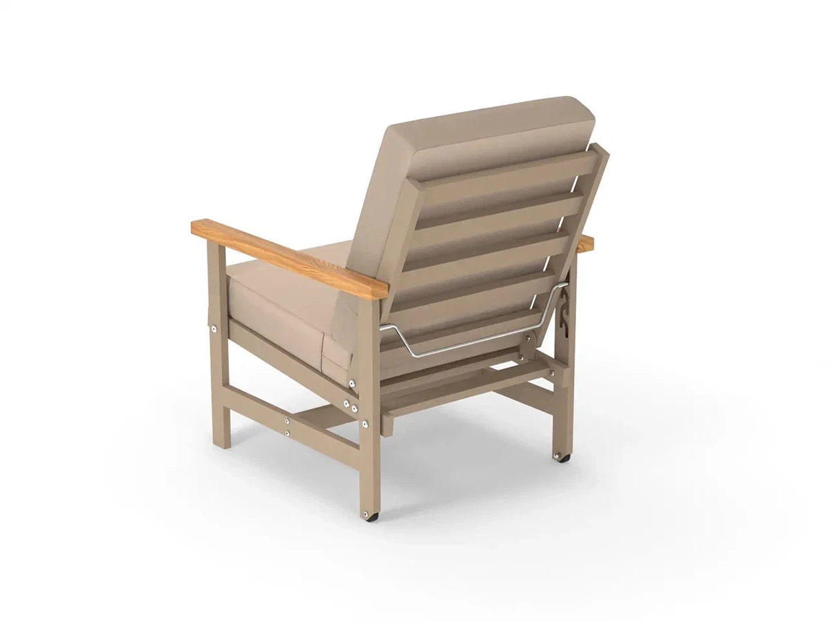 Кресло алюминиевое с деревянными подлокотниками Scandi 896556  - фото 4