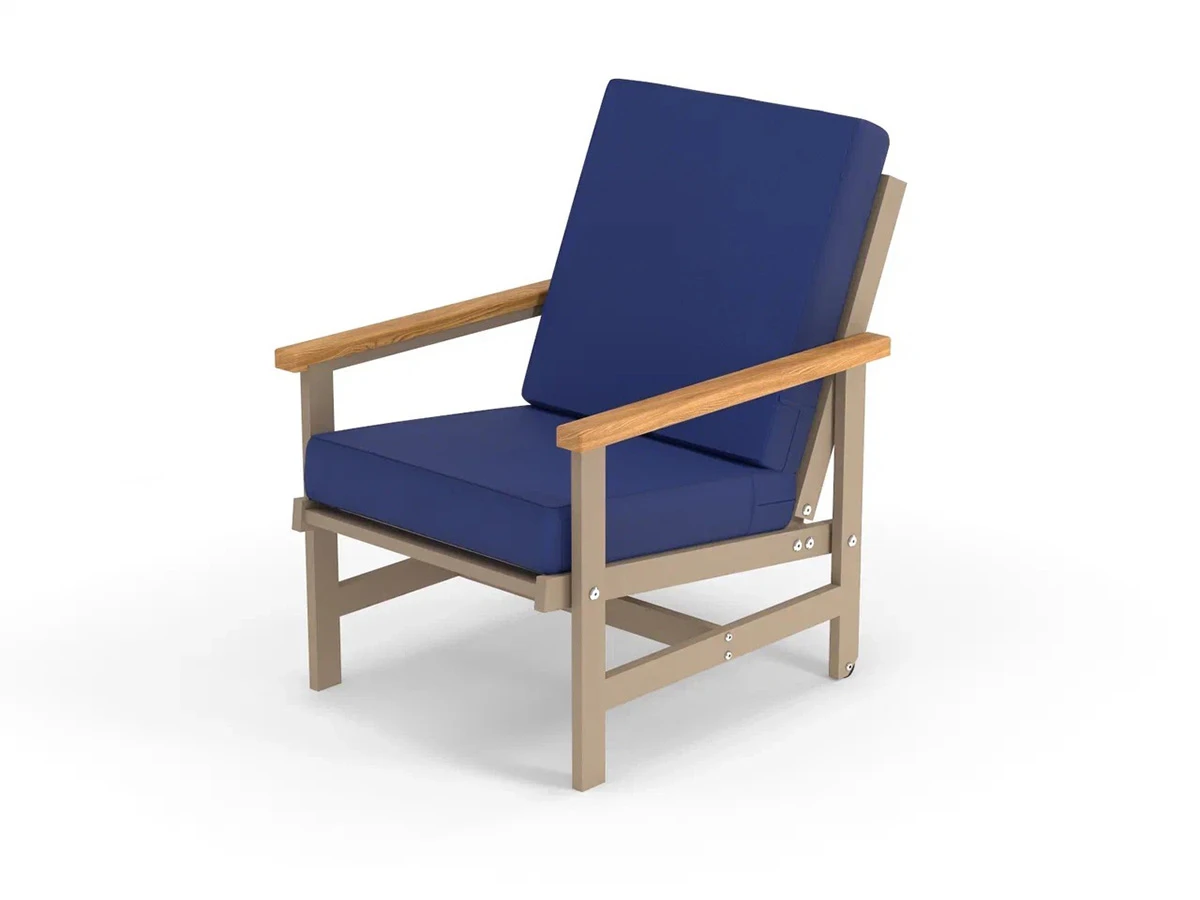 Кресло алюминиевое с деревянными подлокотниками Scandi 896560  - фото 1