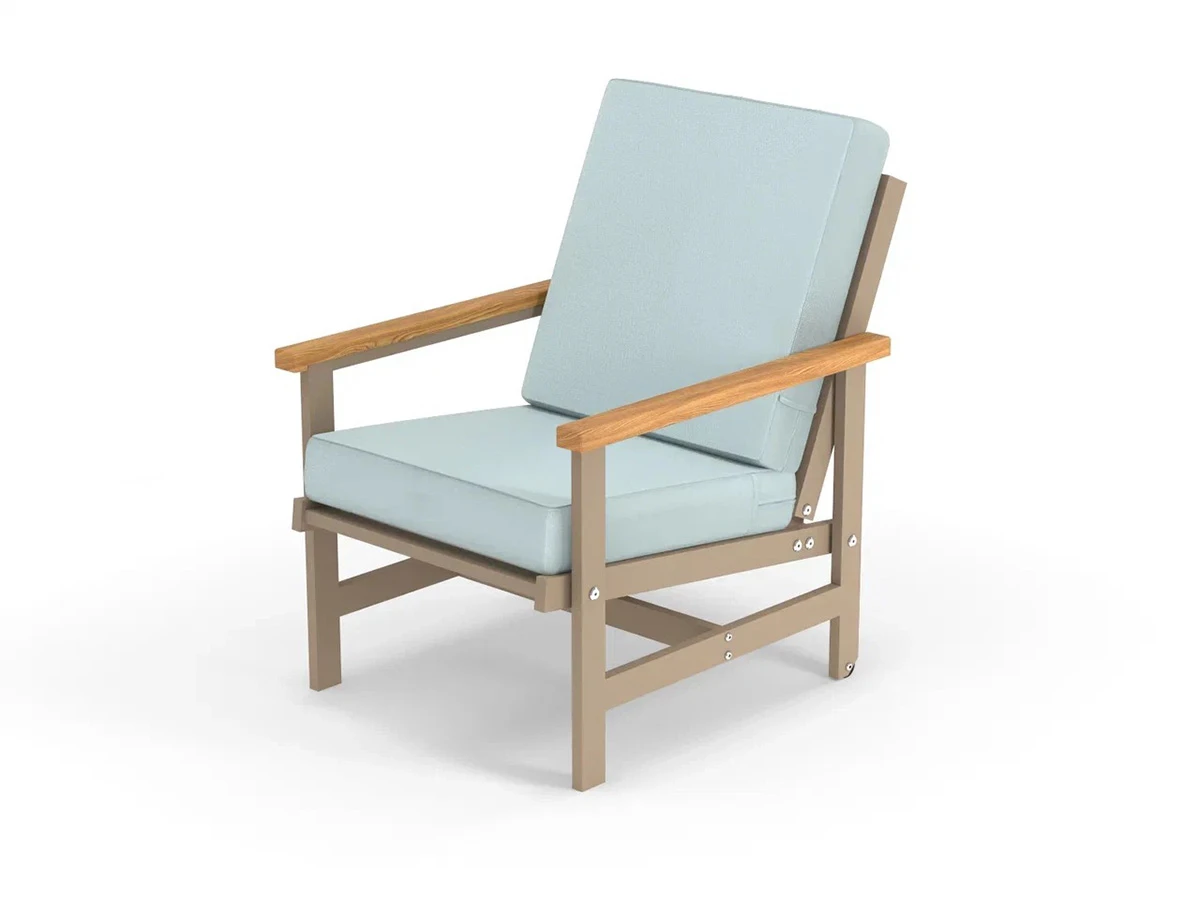 Кресло алюминиевое с деревянными подлокотниками Scandi 896562  - фото 1
