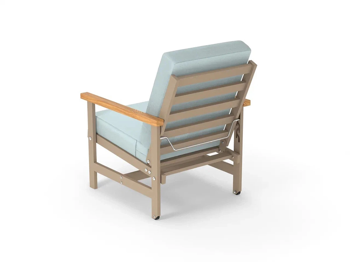 Кресло алюминиевое с деревянными подлокотниками Scandi 896562  - фото 4