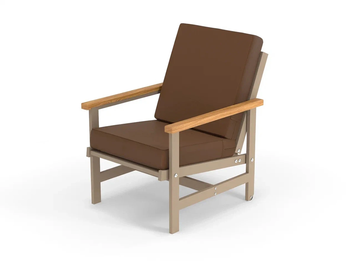 Кресло алюминиевое с деревянными подлокотниками Scandi 896568  - фото 1