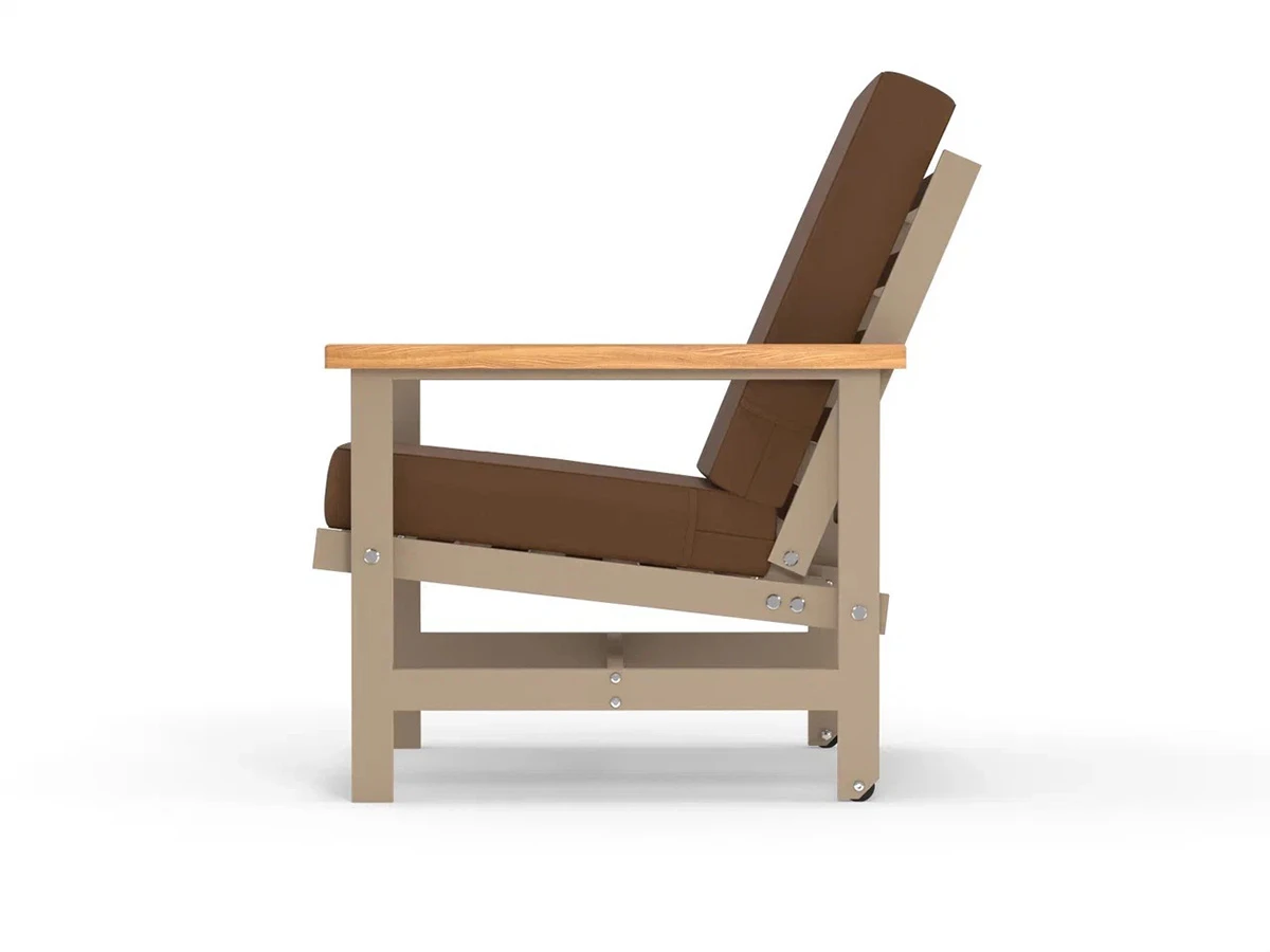 Кресло алюминиевое с деревянными подлокотниками Scandi 896568  - фото 2