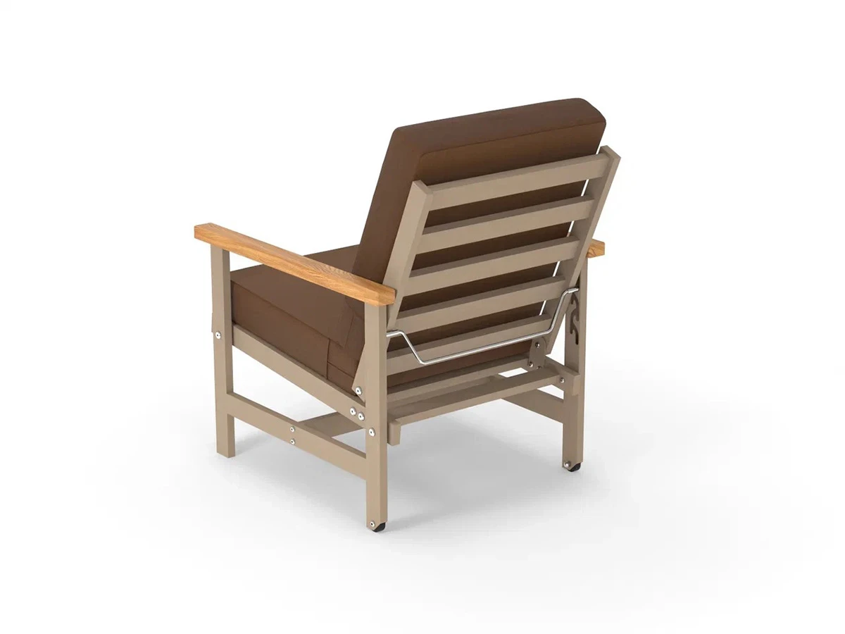 Кресло алюминиевое с деревянными подлокотниками Scandi 896568  - фото 4