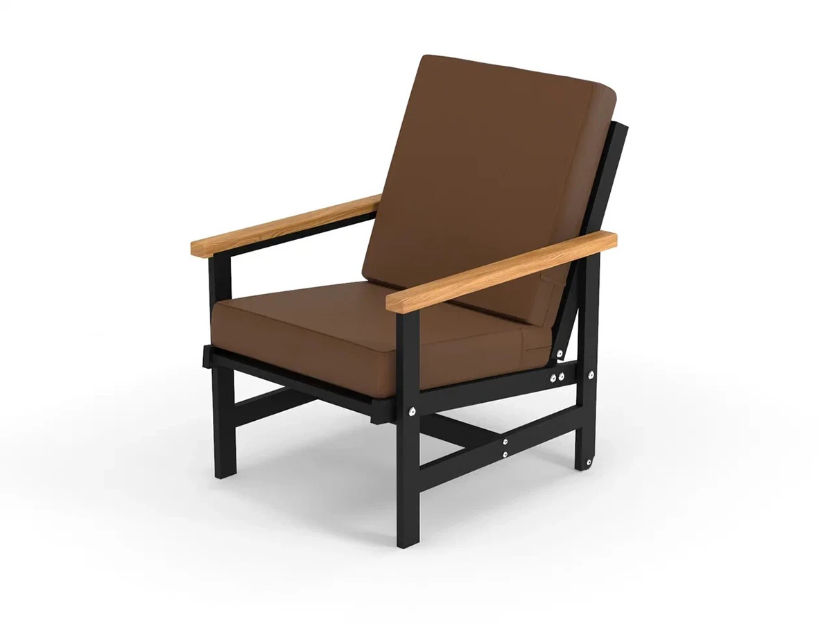 Кресло алюминиевое с деревянными подлокотниками Scandi 896571  - фото 1