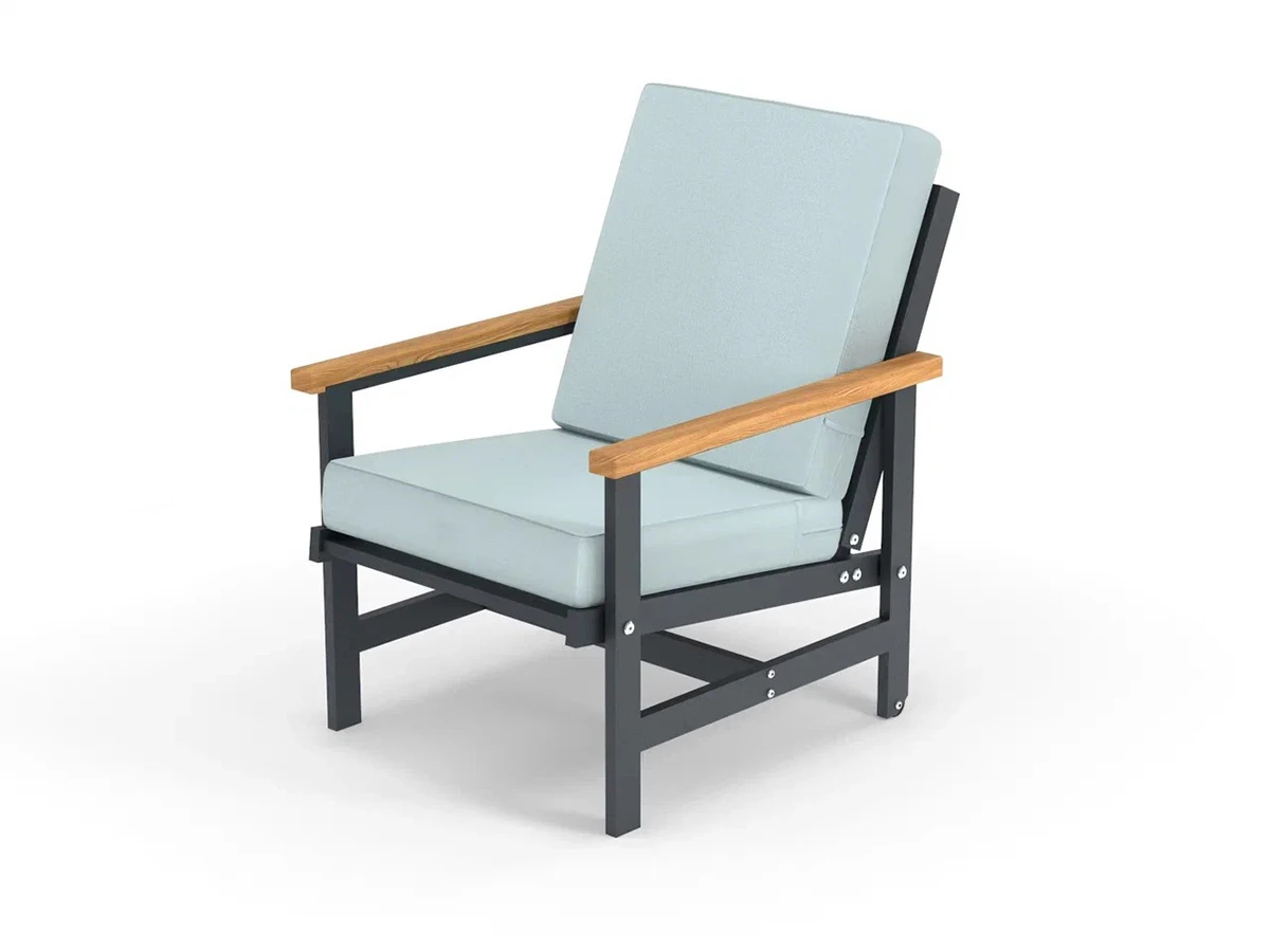 Кресло алюминиевое с деревянными подлокотниками Scandi 896572