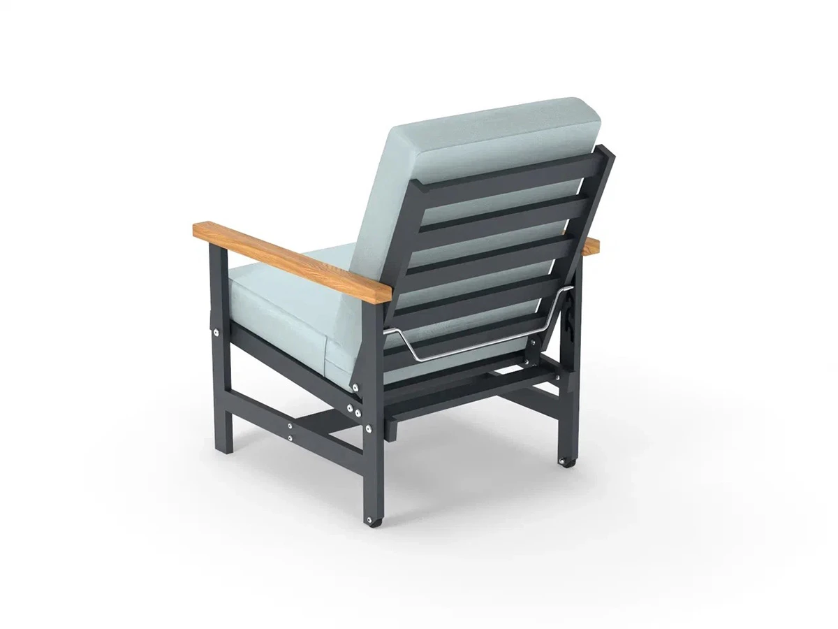 Кресло алюминиевое с деревянными подлокотниками Scandi 896572  - фото 4