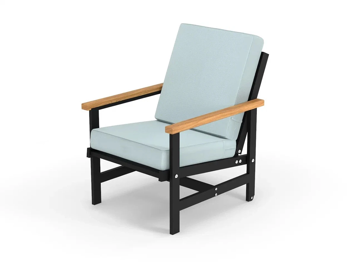 Кресло алюминиевое с деревянными подлокотниками Scandi 896574  - фото 1