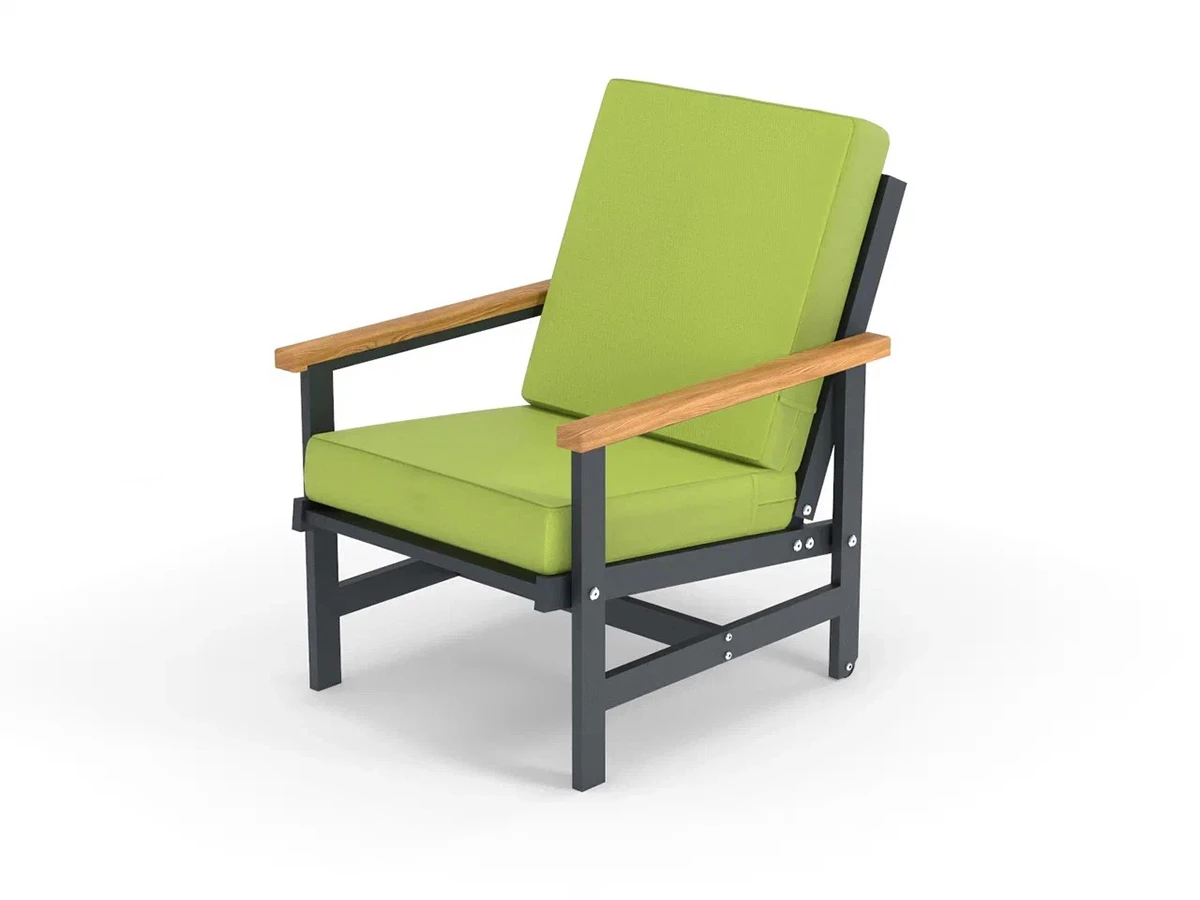 Кресло алюминиевое с деревянными подлокотниками Scandi 896575  - фото 1